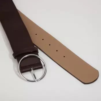 Ремень женский, ширина 5,5 см, пряжка металл, цвет коричневый