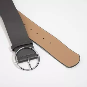 Ремень женский, ширина 5,5 см, пряжка металл, цвет серый