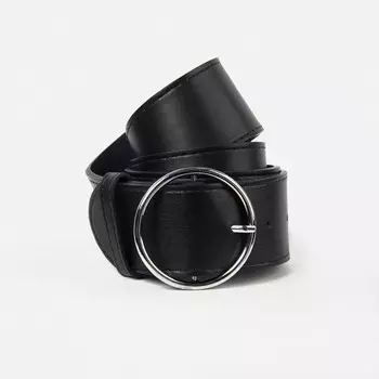 Ремень женский, ширина 4 см, пряжка металл, цвет чёрный