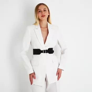 Ремень женский широкий, 1006.7 см, пряжка металл, чёрный