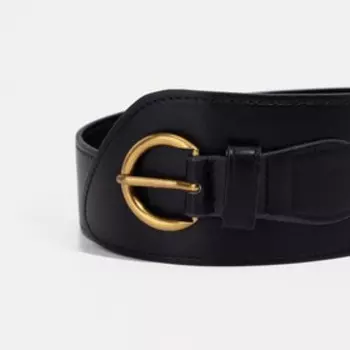 Ремень женский, ширина 7,5 см, пряжка металл, цвет чёрный