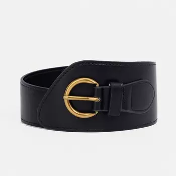 Ремень женский, ширина 7,5 см, пряжка металл, цвет чёрный