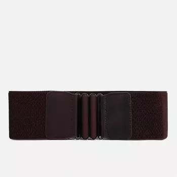 Ремень женский, ширина 7,5 см, резинка, пряжка металл, цвет коричневый