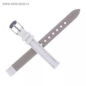 Ремешок для часов "Соломон", 10 мм, экокожа, белый