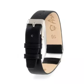 Ремешок для часов, 16 мм, запряжник 75 мм, горт 115 мм, натуральная кожа, черный