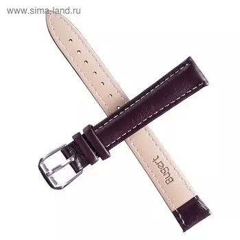 Ремешок для часов "Bugert" 12 мм, натуральная кожа, l-20 см, коричневый
