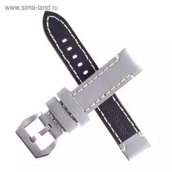 Ремешок для часов "Bugert" 22 мм, натуральная кожа, l=20 см, серый