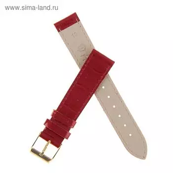 Ремешок для часов, мужской, 18 мм, натуральная кожа, красный