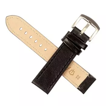 Ремешок для часов, мужской, 22 мм, запряжник 80 мм, горт 120 мм, натуральная кожа, черный