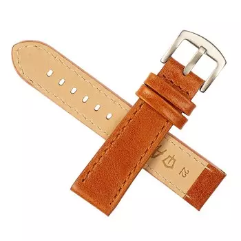 Ремешок для часов, мужской, 22 мм, запряжник 80 мм, горт 120 мм, натуральная кожа, рыжий