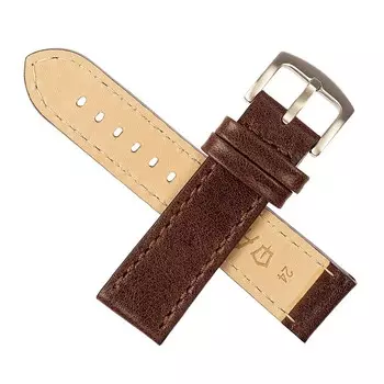 Ремешок для часов, мужской, 24 мм, запряжник 80 мм, горт 120 мм, натур. кожа, коричневый