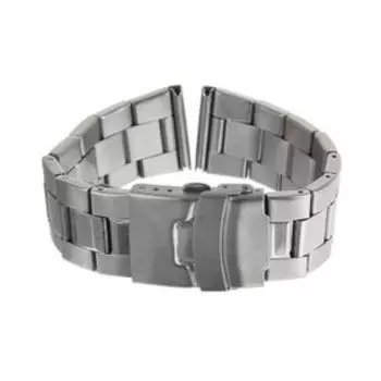 Ремешок для часов "Соломон", 22 мм, металл, l-18 см, серебристый