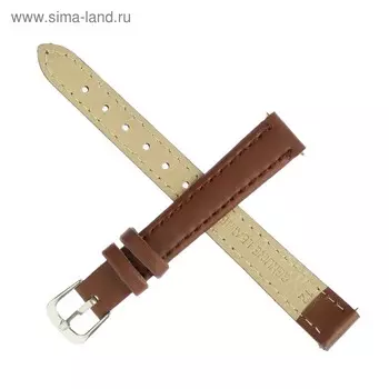 Ремешок для часов "Соломон", 12 мм, натуральная кожа, l-20 см, коричневый