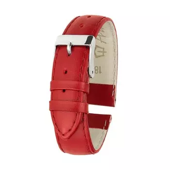 Ремешок для часов, женский, 18 мм, натуральная кожа, красный
