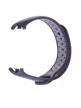 Ремешок Luazon для фитнес-браслета Mi Band 8/9, с перфорацией, чёрно-серый
