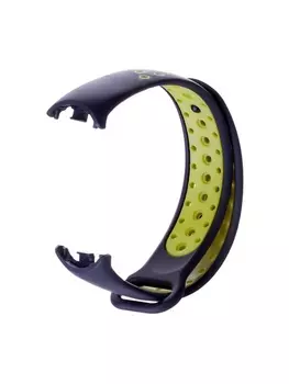 Ремешок Luazon для фитнес-браслета Mi Band 8/9, с перфорацией, чёрно-зелёный