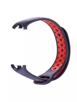 Ремешок Luazon для фитнес-браслета Mi Band 8/9, с перфорацией, чёрно-красный