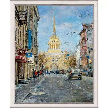 Репродукция картины «Вид на адмиралтейство», 40х50 см, рама 45-A355