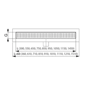 Решетка для водоотводящего желоба Alcadrain HOPE-850L, нержавеющая сталь, 850 мм, глянец