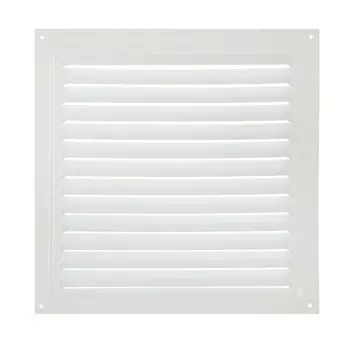 Решетка вентиляционная "КосмоВент" Люкс РМ2525, 250 х 250 мм, с сеткой, металлическая, белая
