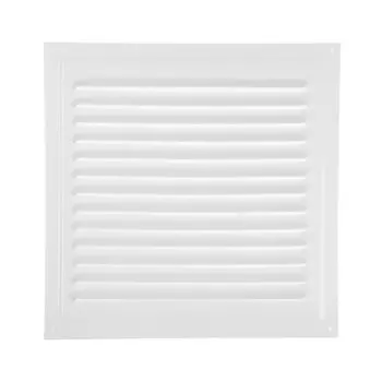 Решетка вентиляционная «КосмоВент» РМ3030, 300300 мм, с сеткой, металлическая, белая