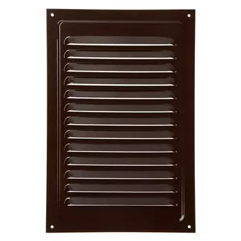 Решетка вентиляционная ZEIN Люкс, 200 х 300 мм, без сетки, металлическая, коричневая