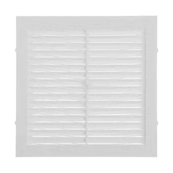 Решетка вентиляционная ZEIN Люкс Л155, 155 x 155 мм, с сеткой, неразъемная