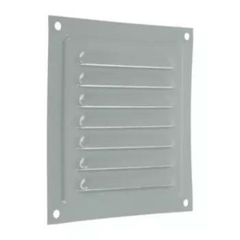 Решетка вентиляционная ZEIN Люкс РМ1212С, 125 х 125 мм, с сеткой, металлическая, серая