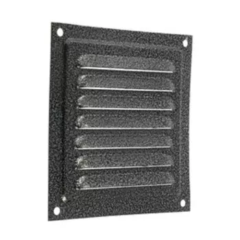 Решетка вентиляционная ZEIN Люкс РМ1212СР, 125 х 125 мм, с сеткой, металлическая, серебряная