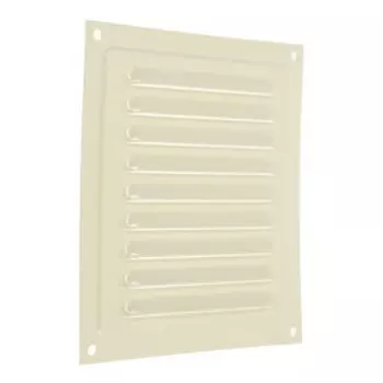 Решетка вентиляционная ZEIN Люкс РМ1515СК, 150 х 150 мм, с сеткой, металл, cлоновая кость