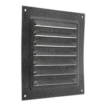 Решетка вентиляционная ZEIN Люкс РМ1717СР, 175 х 175 мм, с сеткой, металлическая, серебряная