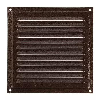 Решетка вентиляционная ZEIN Люкс РМ1919М, 190х190 мм, с сеткой, металлическая, медный антик