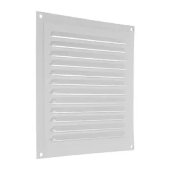 Решетка вентиляционная ZEIN Люкс РМ1919С, 190 х 190 мм, с сеткой, металлическая, серая