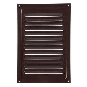 Решетка вентиляционная ZEIN Люкс РМ2030КР, 200300 мм, с сеткой, металлическая, коричневая
