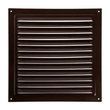 Решетка вентиляционная ZEIN Люкс РМ2525К, 250 х 250 мм, с сеткой, металлическая, коричневая
