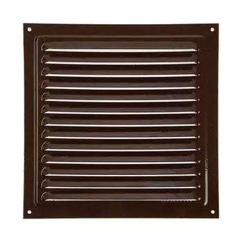 Решетка вентиляционная ZEIN Люкс РМ2525КР, 250 х 250 мм, с сеткой, металл, коричневая