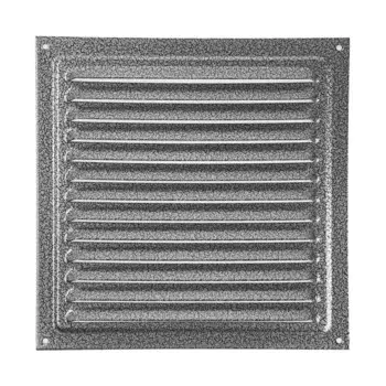 Решетка вентиляционная ZEIN Люкс РМ2525СР, 250 х 250 мм, с сеткой, металлическая, серебро