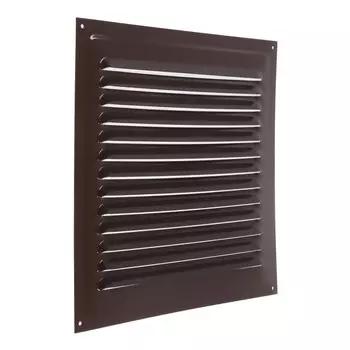 Решетка вентиляционная ZEIN Люкс РМ3030КР, 300300 мм, с сеткой, металлическая, коричневая