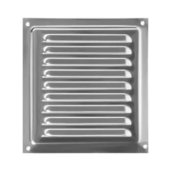 Решетка вентиляционная ZEIN Люкс РМН1515З, 150 х 150 мм, с сеткой, металлическая, зеркальная