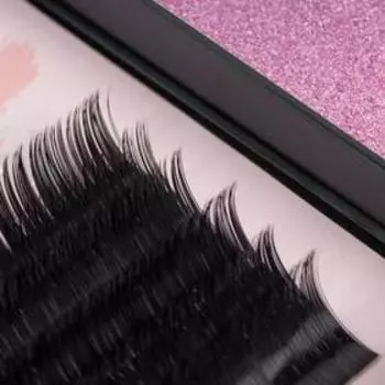 Ресницы для наращивания, 13 мм, толщина 0,1 мм, изгиб D, 6 рядов