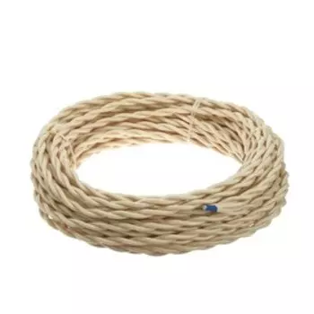 Ретро провод ПуГВсн Luazon Lighting "Винтаж", 20 м, 2х2.5 мм2, цвет песочное золото