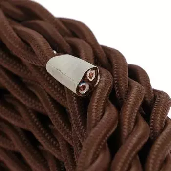 Ретро провод ПуГВсн Luazon Lighting "Винтаж", 50 м, 2х1.5 мм2, коричневый