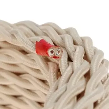 Ретро провод ПуГВсн Luazon Lighting "Винтаж", 50 м, 2х1.5 мм2, цвет песочное золото