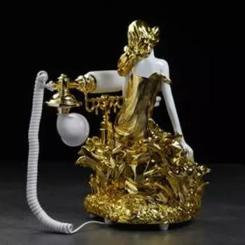 Ретро-телефон "Девушка и лилия", громкая связь,