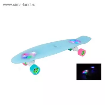 Ретроборд HUDORA Skateboard Retro Eisglow 27", цвет голубой