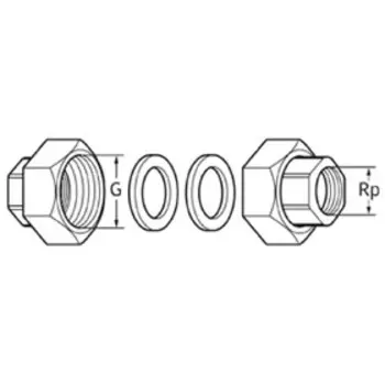 Резьбовые соединения из ковкого чугуна Rp ½ x G 1 i