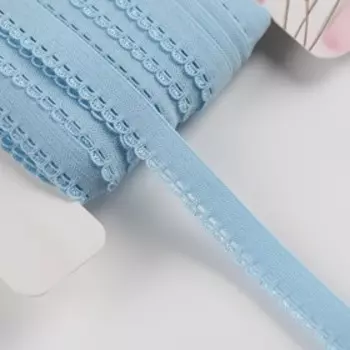 Резинка ажурная бельевая, 10 мм, 10±1 м, голубая