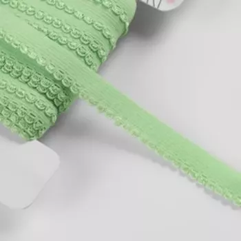 Резинка ажурная бельевая, 10 мм, 10±1 м, зелёная