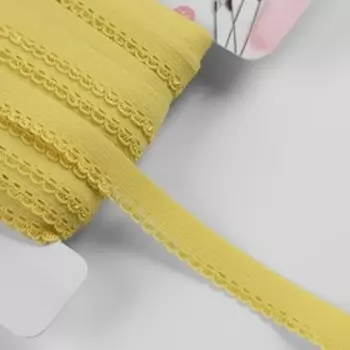 Резинка ажурная бельевая, 10 мм, 10±1 м, жёлтая