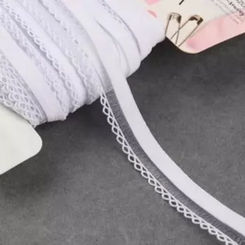 Резинка ажурная, 13 мм, 10 ± 1 м, цвет бело-голубой